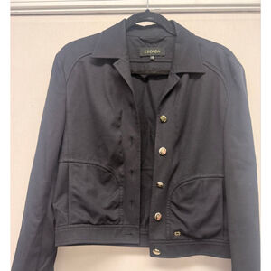 Women's Escada Black Blazer Jacket with Gold Buttons Size 6